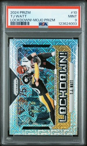 2024 PANINI PRIZM LOCKDOWN! MOJO PRIZM #10 TJ WATT 18/25 PSA 9