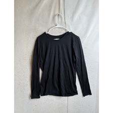 Segments Mens 100 Merino Wool Long Sleeve Crewneck Shirt Black Large 9305