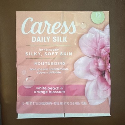 1 Pack Caress Daily Silk Soap White Peach Orange Blossom 12 Bars 3.75 oz