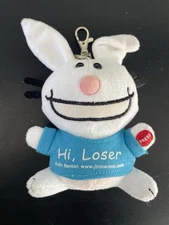 Y2K It's Happy Bunny Plush Jim Benton Cartoon Rabbit HI, LOSER! Stuffy Keychain