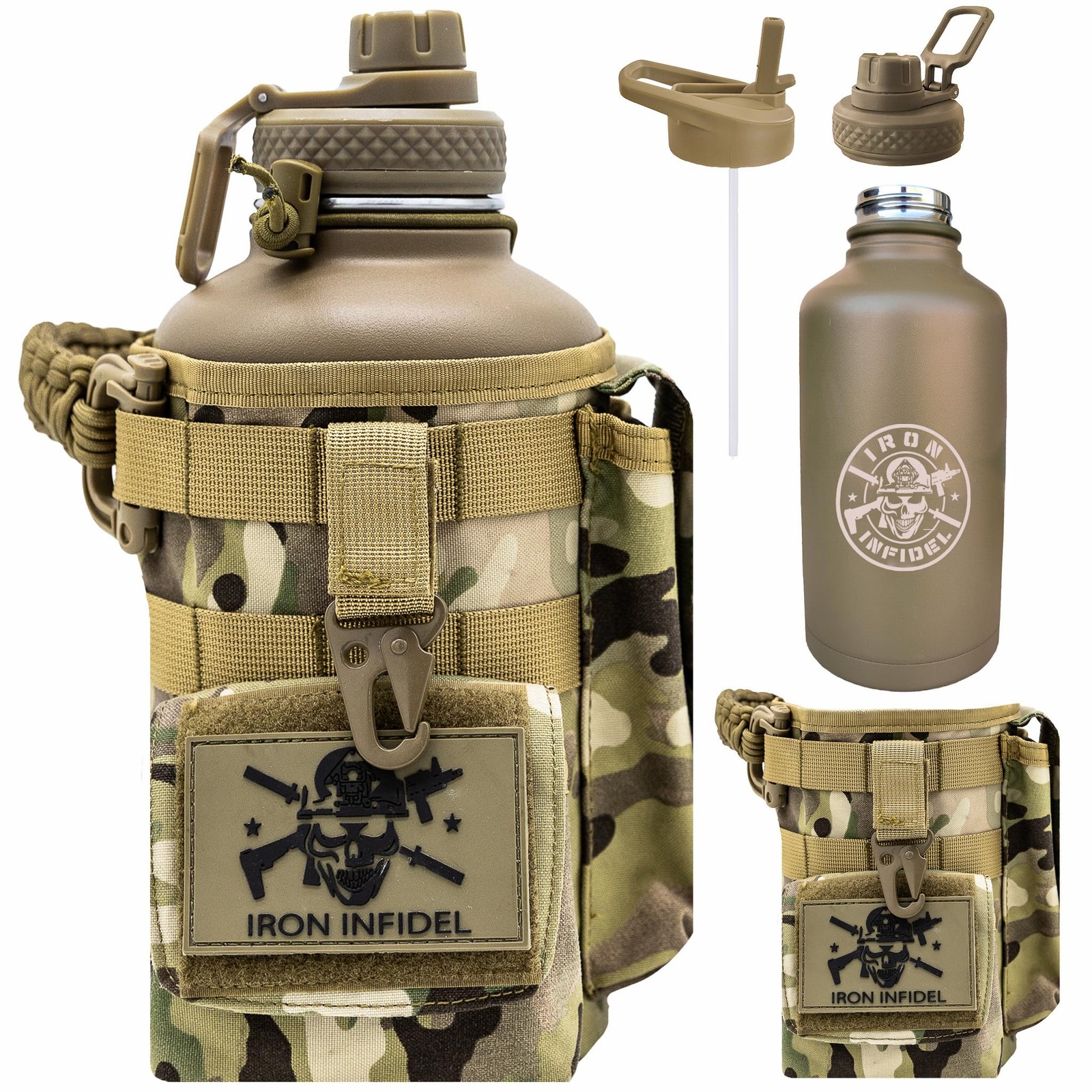Half Gallon Insulated Water Bottle With Paracord Handle  Lar