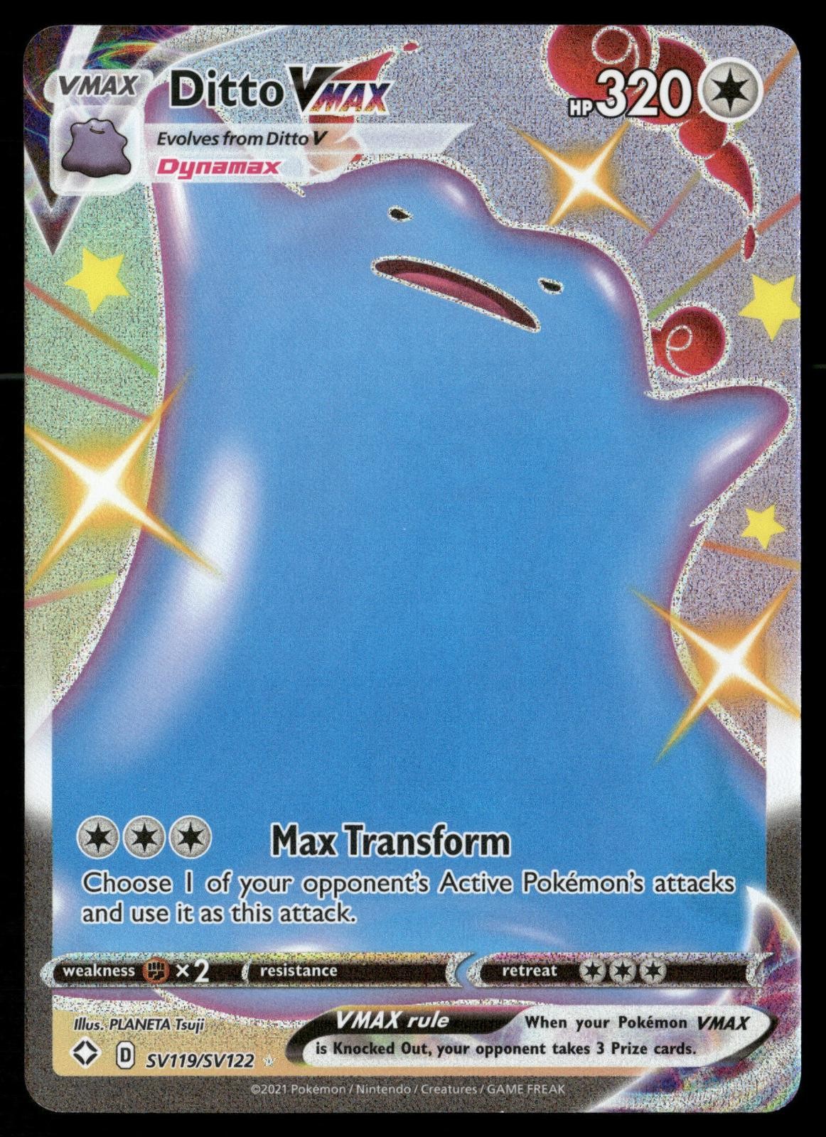 Ditto VMAX SV119/SV122 Holo VMAX Rare Shining Fates Shiny Vault Pokemon NM