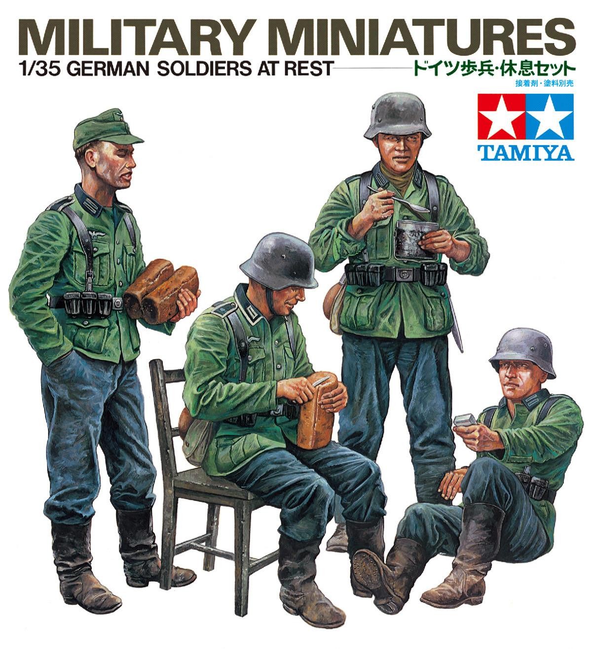 Tamiya 35129 German Soldiers at Rest Figures 1:35 Model Kit