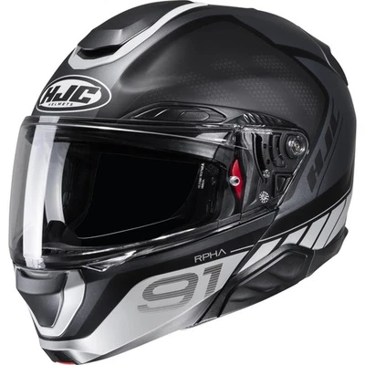 Motorrad Helm XXL - HJC RPHA 91 Rafino Klapphelm schwarz-grau matt - Bild 1 von 3