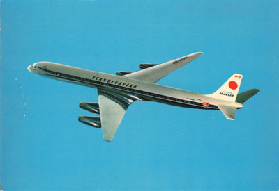 Postcard Airline Scanair DC-8 Sunjet CC8.