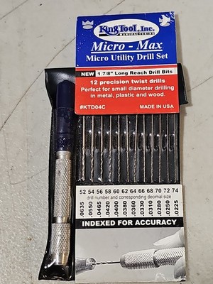 King Tool Magnum Tip Drill Set - KTD04C W/ 12 Precision Twist Drill Bits 1-7/8'' 