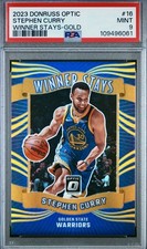 2023 Donruss Optic Stephen Curry winner stays- Gold  /10 Rare PSA Graded 9