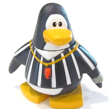 Disney Club Penguin Referee Black White Stripe Uniform Collectible Figure