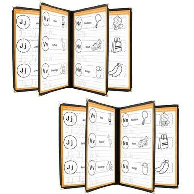 2PCS 8.5 x 11 Inch Menu Covers, 4 Page 8 View Transparent Restaurant Menu Cov...