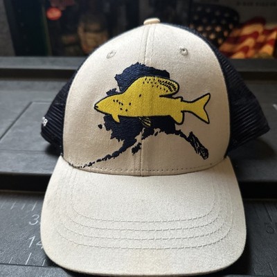 Rep Your Water Wild Alaska Trucker Hat Cap Artic Grayling Blue Gray Rare