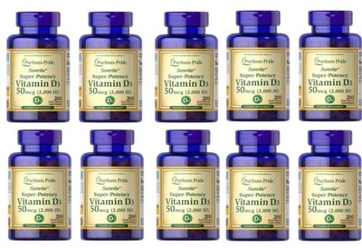 Vitamin D3 D 2000IU 10 X 200 pills = 2000 Softgels Wholesales MADE in USA