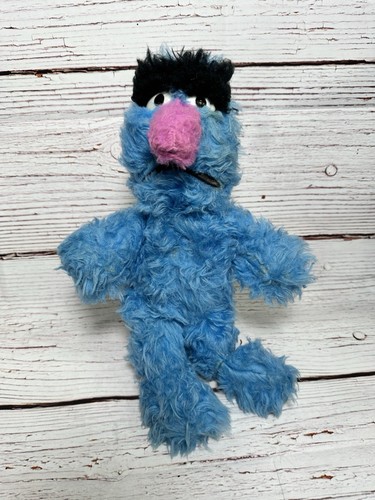 Vintage 70s Knickerbocker Sesame Street Blue 14” Herry Monster Plush *READ