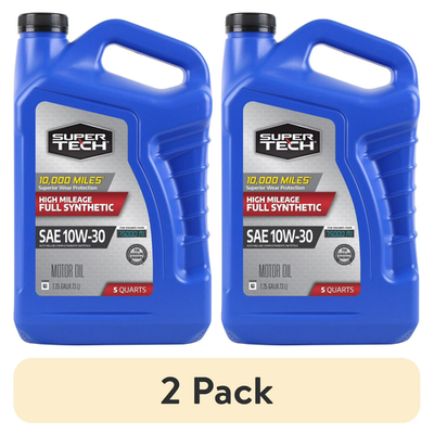 #ad 2 pack Super Tech High Mileage Full Synthetic SAE 10W 30 Motor Oil 5 Quarts $35.16