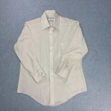 Sears Perma Prest Men's Shirt Size 16 - 32/33 Light Tan Vintage
