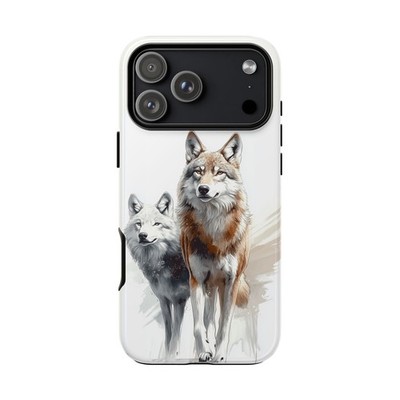 Phone Ink - iPhone/Galaxy/Pixel - Tough Case - Wolves Brushstroke Winds