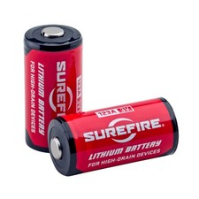 Surefire CR123A Lithium Battery Fishbowl Display 65 Pairs Long-Lasting Red