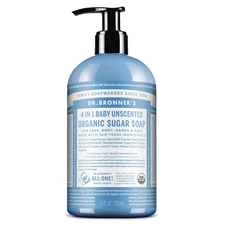 Dr. Bronner's 4-in-1 Baby Unscented Organic Sugar Soap 12fl oz. 
