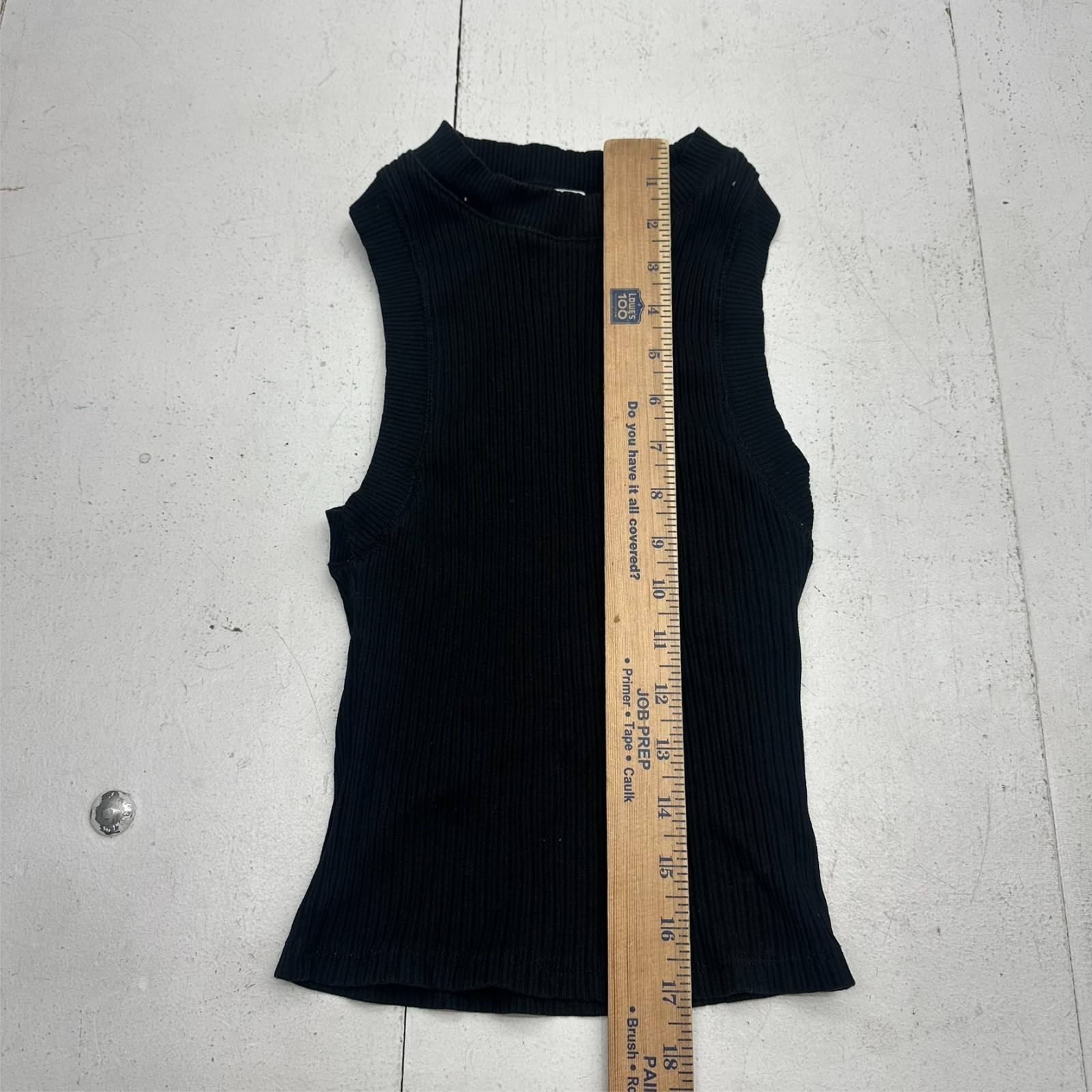 Zara Solid Black Ribbed Halter Neck Sleeveless Ca… - image 3