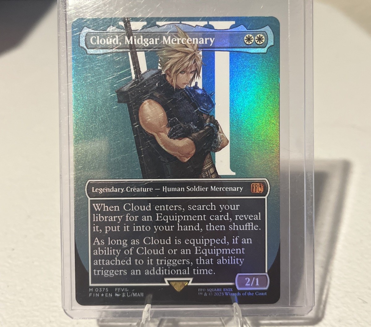 ミッドガルの傭兵 クラウド 0375 foil FOIL)(フルアート)(0375)ミッドガルの傭兵、クラウド/Cloud