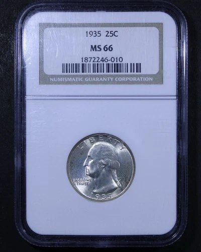 1935 Washington Quarter - 25c NGC MS66 - Nice Coin!