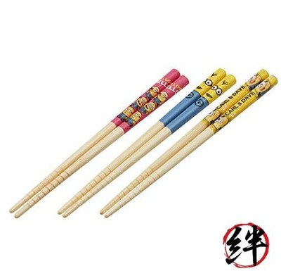 Skater ANT2T-A Bambus Essstäbchen 3 Paar Set 6,5 Zoll (16,5 cm) Minion