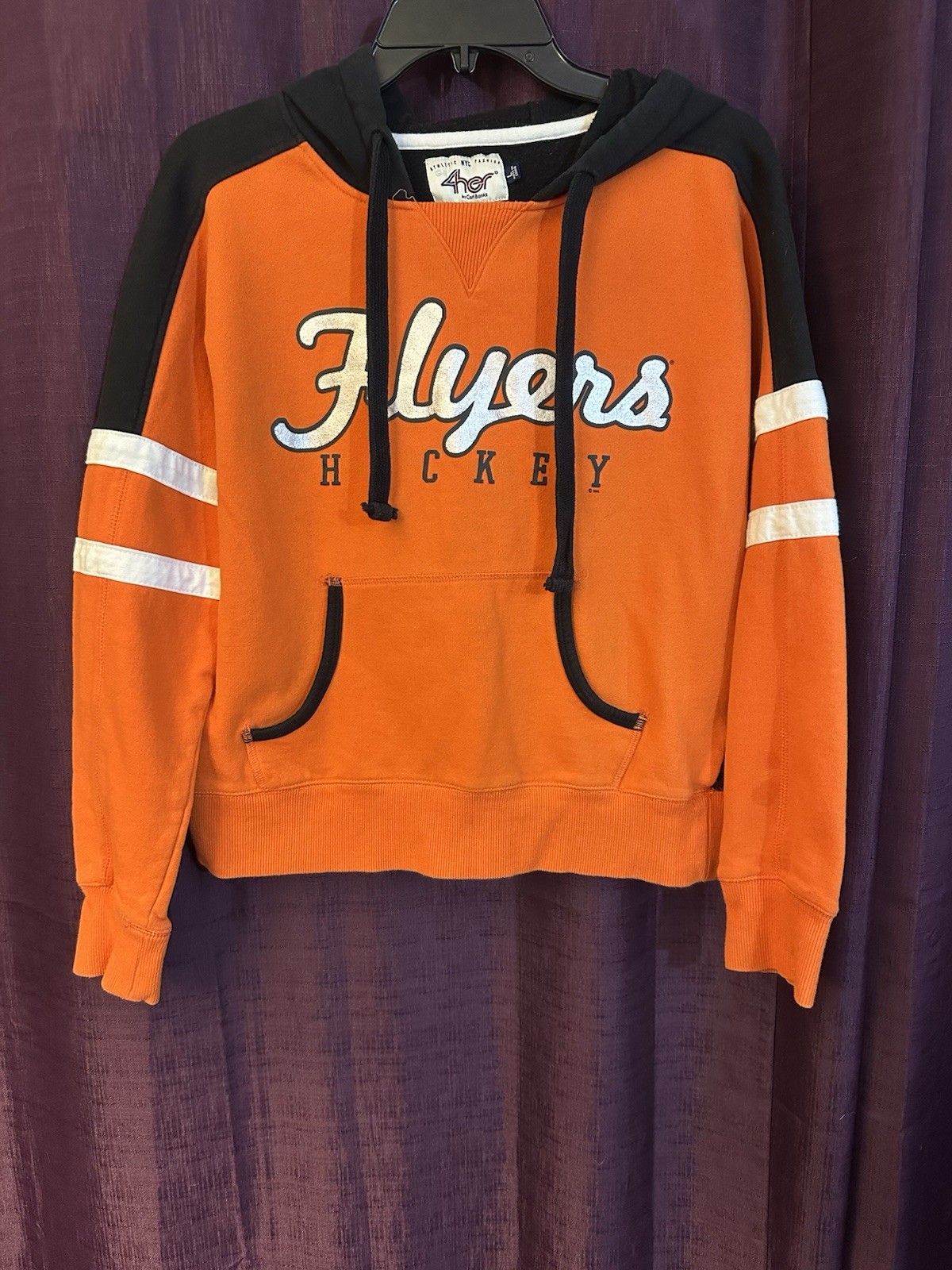 Philadelphia Flyers Hoodie Women’s Large GIII 4Her Orange Pullover NHL