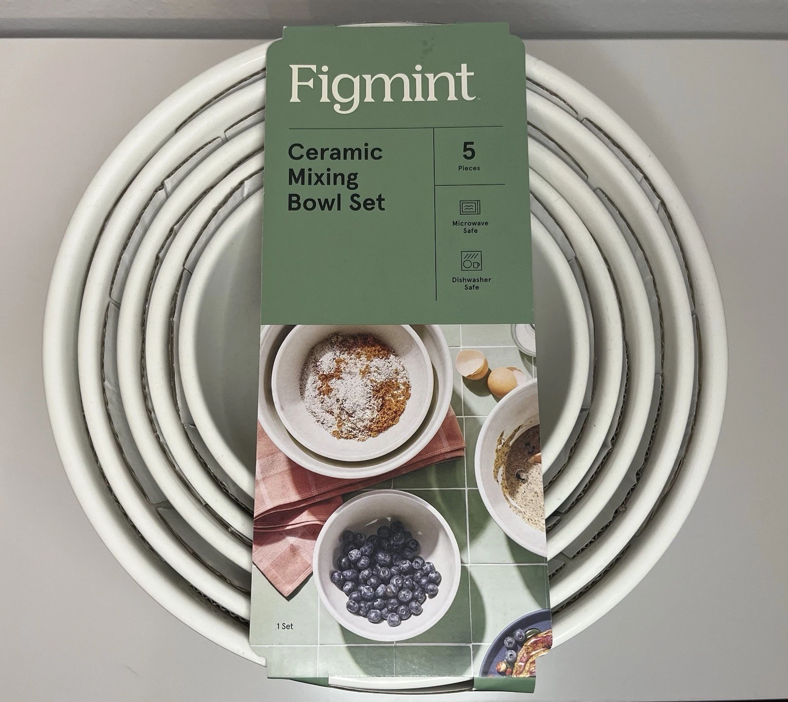 5pc Earthenware Ceramic Mixing Bowl Set Cream - Figmint
Opens in a new window or tab