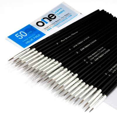 50 Pcs Pack of Synthetic Fine Detail Paint Brushes Set for Miniature, Scale Mode