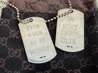 Boot Camp Clik / Starang Wondah ~ Gucci 925 Silver Double Dog Tag Necklace ~ 90s