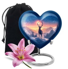 Deer Heart Urns Human Ashes 6Inch Cremation Urn Shape Funeral for Adult Remains