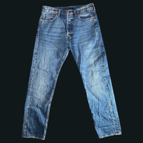 Levis Made & Crafted 501 Selvedge Jeans Men's 33 x 32 Blue full honeycomb fade
