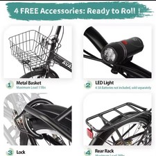 20 Inch Folding Electric Bike with 7-Speed Gear System Dual C-Brake Black