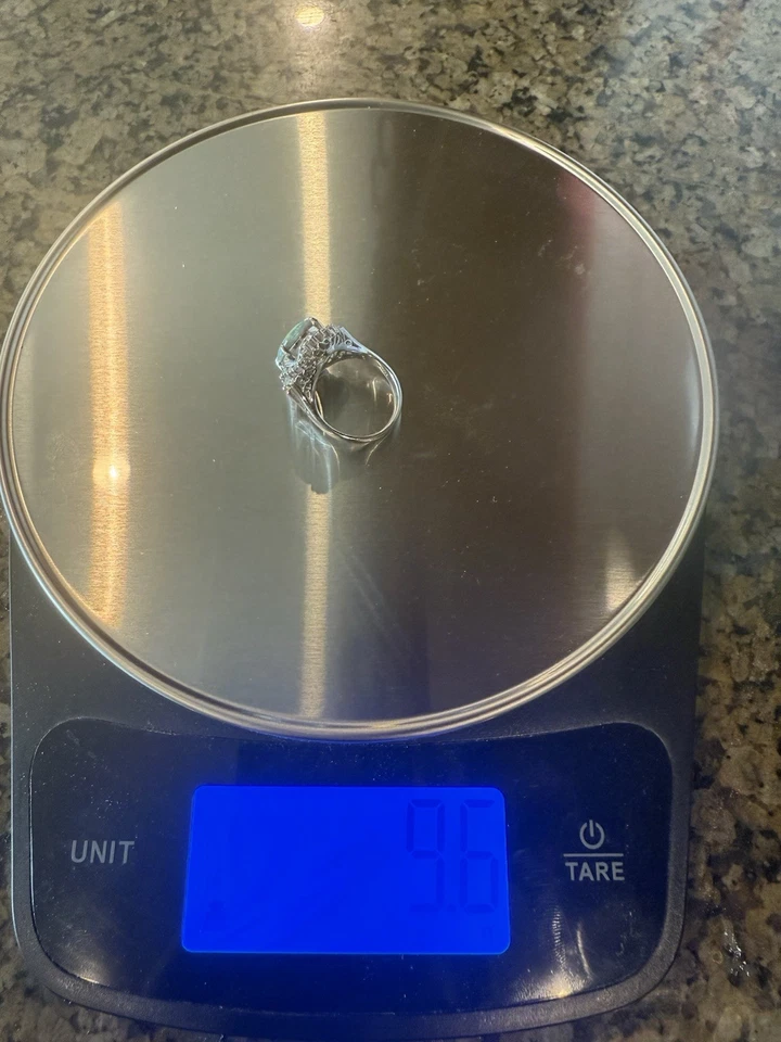 Black Opal Diamond Pt Ring 6.5 US - Image 3 of 4