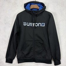Burton Dryride Hoodie Mens Large Black Colombo Full Zip Logo Spellout Jacket