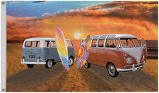 Surfing Campervan Life Polyester 5 Fuß x 3 Fuß Flagge