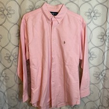 Men s Ralph Lauren Classic Fit Pink Button Up Long Sleeve Size XLarge 34/35