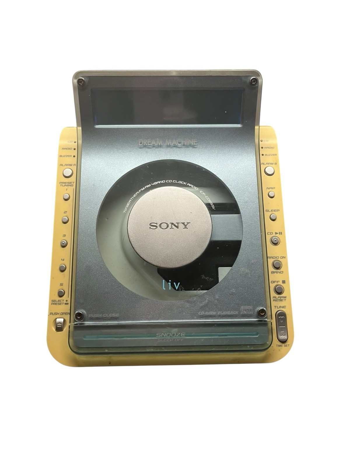 Sony Dream Machine ICF-CD855V CD Player Alarm Clock Radio