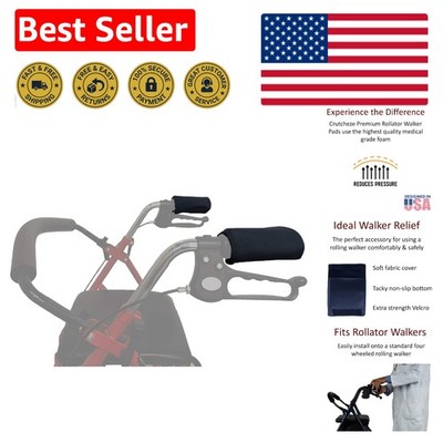 Comfortable Black Padded Handle Covers - Washable Cushions for Rollator Walkers