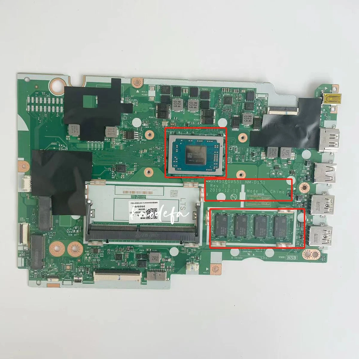 NM D151 Mainboard for Lenovo V14 ADA V15 ADA Motherboard CPU R3 3250U RAM 4GB