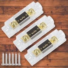 3 Pack 300 AMP ANL Fuse Holder Block 0/2/4/8 Gauge AWG Car Audio 300A 1/0 Zero G