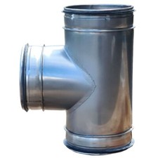 Raccordo a T 90° in acciaio inox con guarnizione per tubo avvolgibile Ø80 - 315mm