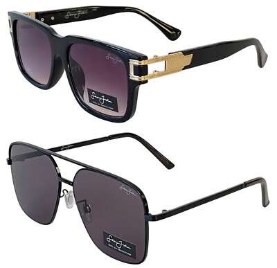 2 New Pairs Sean John Shades Urban Fashion Black & Gold Metal Frame Sunglasses