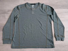 SN Super Natural Base Layer Shirt Mens Sz XL Performance Wool Blend Blue