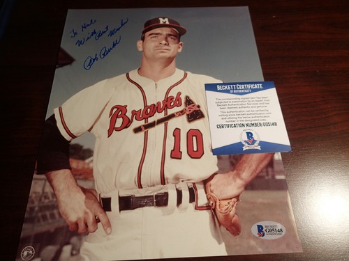 BOB BUHL Signed MILWAUKEE BRAVES 8x10 BECKETT COA - Original Photofile MLB