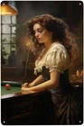 Regal Billiards Lady Elegant Vintage Tin Metal Signs Home Décor 8x12