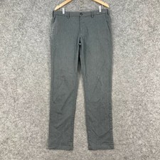 Uniqlo Pants Mens W35 L34 Grey Straight Leg Slim Fit Pockets 33214