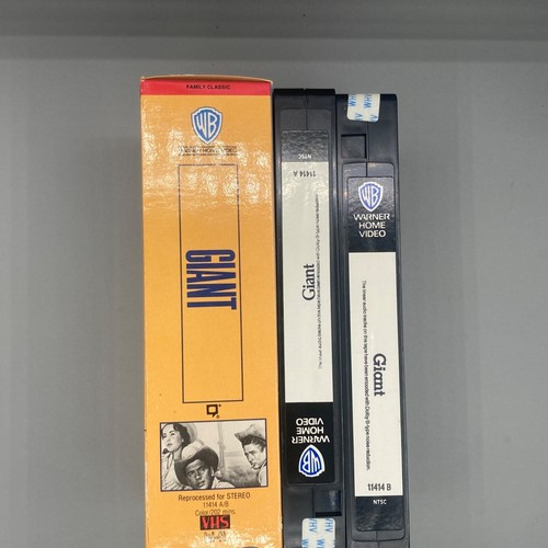 Giant (1956), VHS Movie, Warner Home Video 2 Tapes (1984), James Dean's Last - Picture 3 of 4