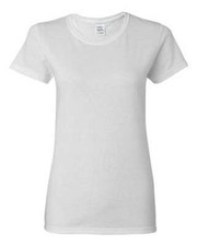 Gildan Women's Heavy 100 Cotton Short Sleeve White T-Shirt. 5000L