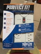 Tripp Lite TLP808 Surge Suppressor 8 Outlets 8 ft Cord 1440 Joules - Vanilla