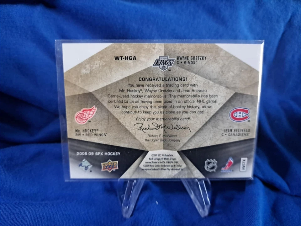 2008-09 SPx Winning Trios Gretzky/Howe/Beliveau /99 #WT-HGA - Image 2 of 2
